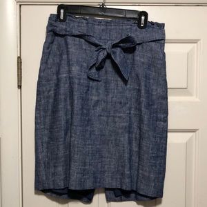 Women’s high waisted linen skirt